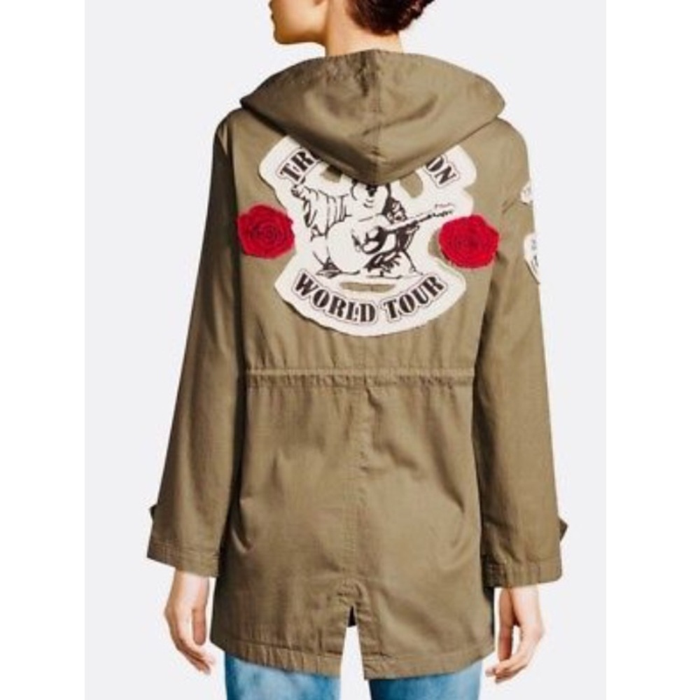 TRUE RELIGION Brand ( MED ) Military Patch Parka